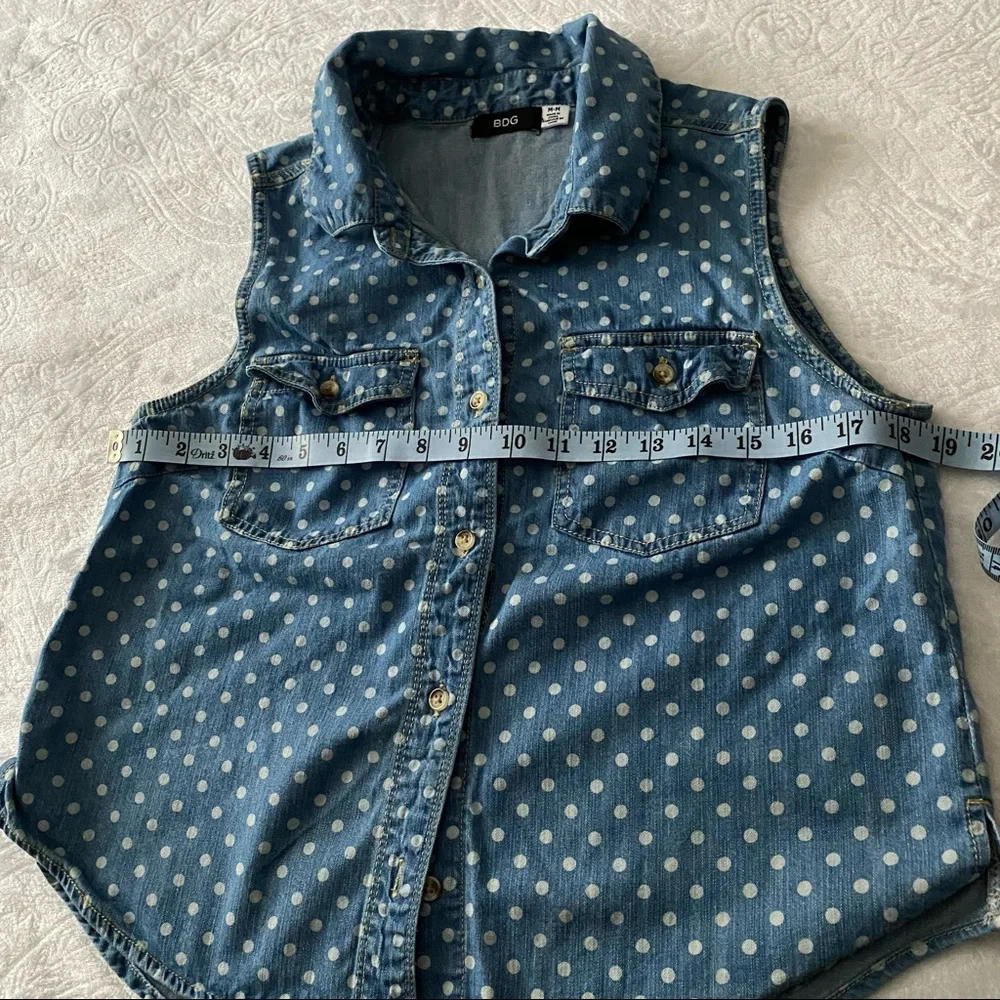BDG Polkadot Chambray Button Down Top - Picture 4 of 6